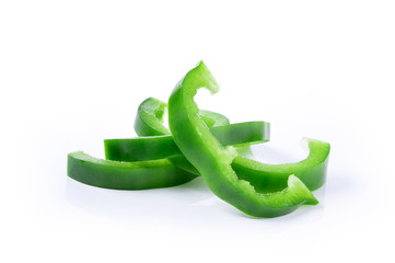 Green pepper on white background