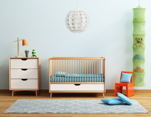 Baby's room with red chair