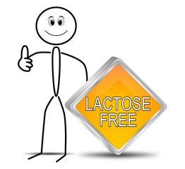 Stickman with Lactose free Button
