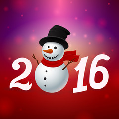 Postcard with snowman