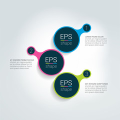 Fototapeta premium Round shape step by step template. Simply color scheme, diagram.