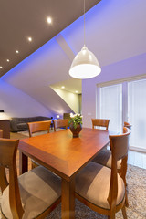 Apartment in the attic , dining area design