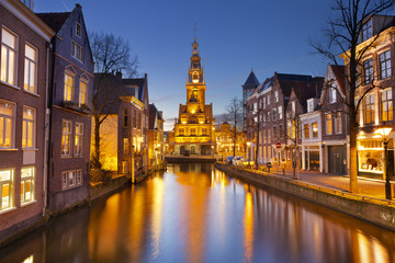 City of Alkmaar, The Netherlands at night - 96221551