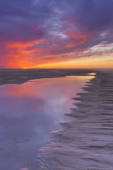 Deurstickers Sunset on the beach, island of Texel, The Netherlands © sara_winter