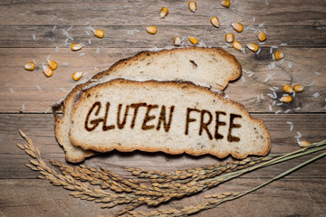 Gluten free logo grilled on bread - 96221949