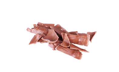Broken chocolate isolated on white background