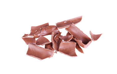 Broken chocolate isolated on white background