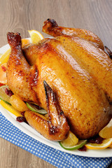 Baked chicken with oranges