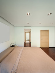 Interior, wide bedroom