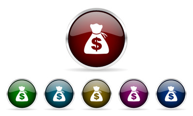 money vector icons set