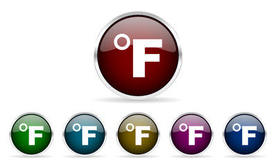 fahrenheit vector icon set