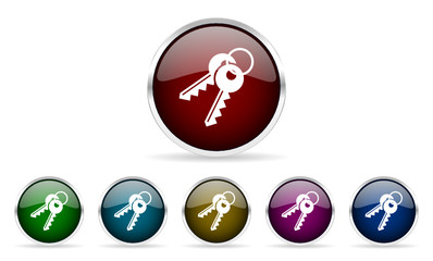 keys vector glossy web icon set