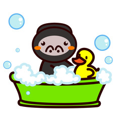 お風呂に入る動物シリーズ