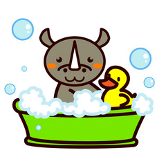 お風呂に入る動物シリーズ