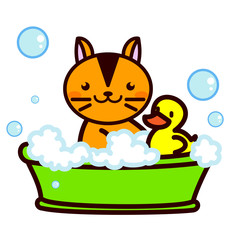 お風呂に入る動物シリーズ