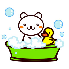 お風呂に入る動物シリーズ