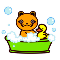 お風呂に入る動物シリーズ