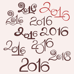 Happy New 2016 Year set