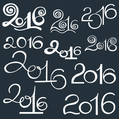 Happy New 2016 Year set