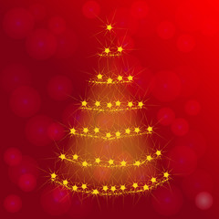 albero di stelle dorate 