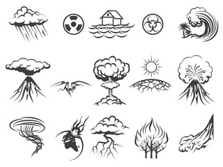 Natural disaster icons