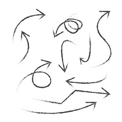 soft curved and lines arrows, soft hand draw, vector 
