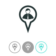 Map pointer user sign icon.