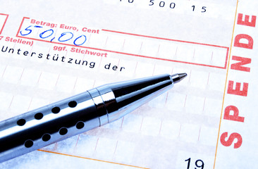 Spenden&uuml;berweisung