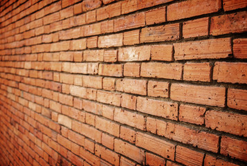 Obraz premium Close up of brick wall ending in infinity