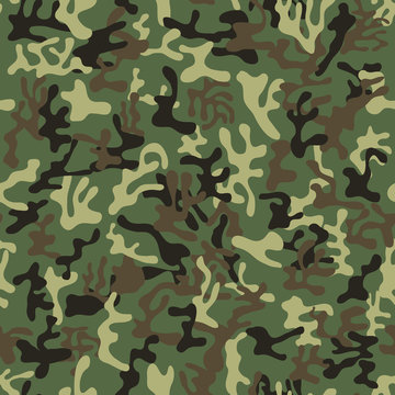 Seamless orange, red, yellow military camouflage pattern - Vector and illustration