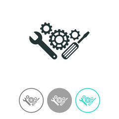 Repair tool vector icon. Service symbol. Gear, screwdriver and wrench.