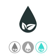 Eco water drop vector icon. Sprout in drop symbol. Ecological symbol.