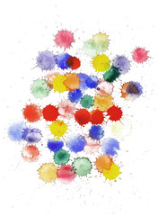 Multicolored vector watercolor splashes