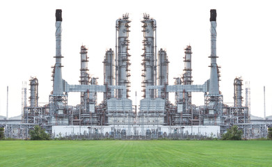 Oil refinery isolate on white background