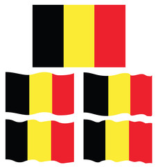 Fototapeta premium Flat and Waving Flag Of Belgium