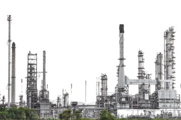 Fototapeta na wymiar Oil refinery isolate on white background