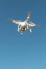 Flying drone with camera - obrazy, fototapety, plakaty