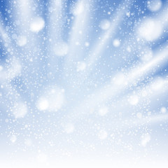Wind winter sky with snowing illustration