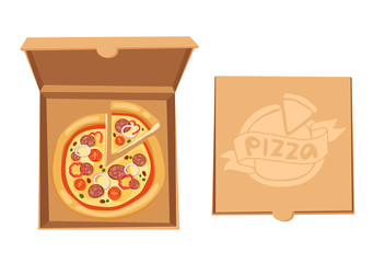 Pizza box vector illustration