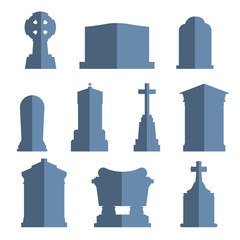 Tombs stone grave vector construction set