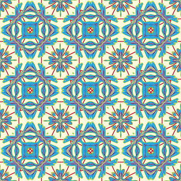 Italian traditional ornament, Mediterranean seamless pattern, tile design, vector illustration