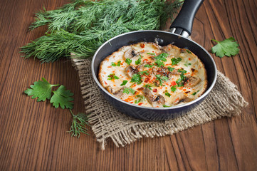 Omelet with mushrooms