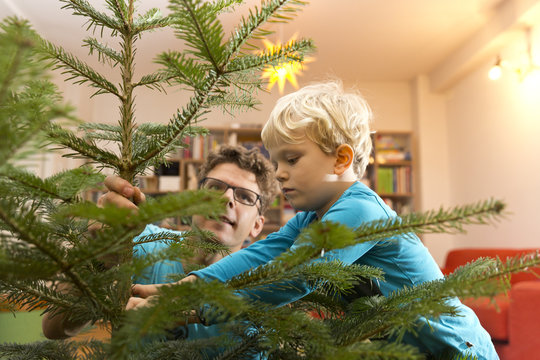 Weihnachtsbaum aufstellen