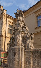 Fototapeta na wymiar Statue of John of Nepomuk in Kutna Hora, Czech Republic