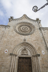 Obraz premium OSTUNI, ITALY - NOVEMBER 14, 2015: Cathedral of the medieval town Ostuni where is one of the most beautiful and famous towns in Apulia, Italy
