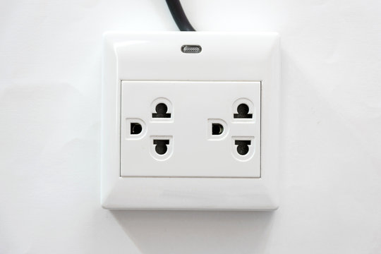 Power plug on white background.