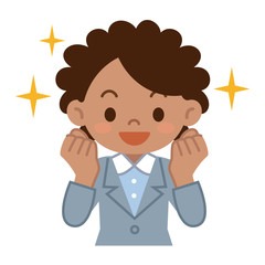 やる気の若い黒人ビジネスウーマン