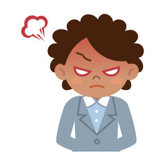 怒っている若い黒人ビジネスウーマン