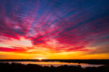 Colorful Sunrise Over the Lake - 96240150