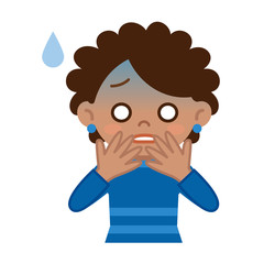 失敗して顔色が悪い若い黒人女性